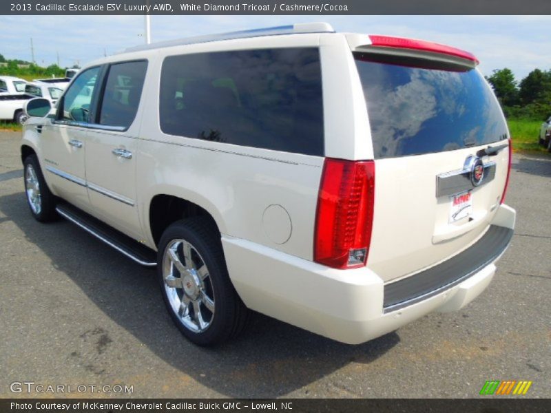 White Diamond Tricoat / Cashmere/Cocoa 2013 Cadillac Escalade ESV Luxury AWD