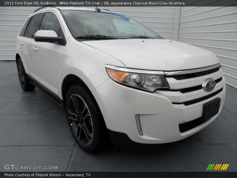 White Platinum Tri-Coat / SEL Appearance Charcoal Black/Gray Alcantara 2013 Ford Edge SEL EcoBoost