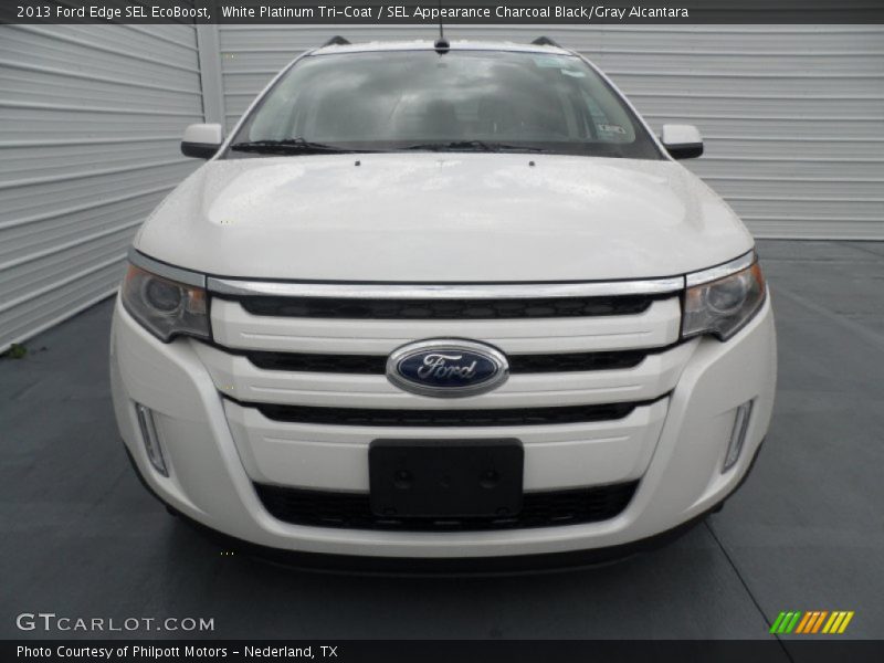 White Platinum Tri-Coat / SEL Appearance Charcoal Black/Gray Alcantara 2013 Ford Edge SEL EcoBoost