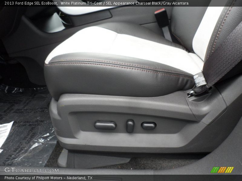 White Platinum Tri-Coat / SEL Appearance Charcoal Black/Gray Alcantara 2013 Ford Edge SEL EcoBoost