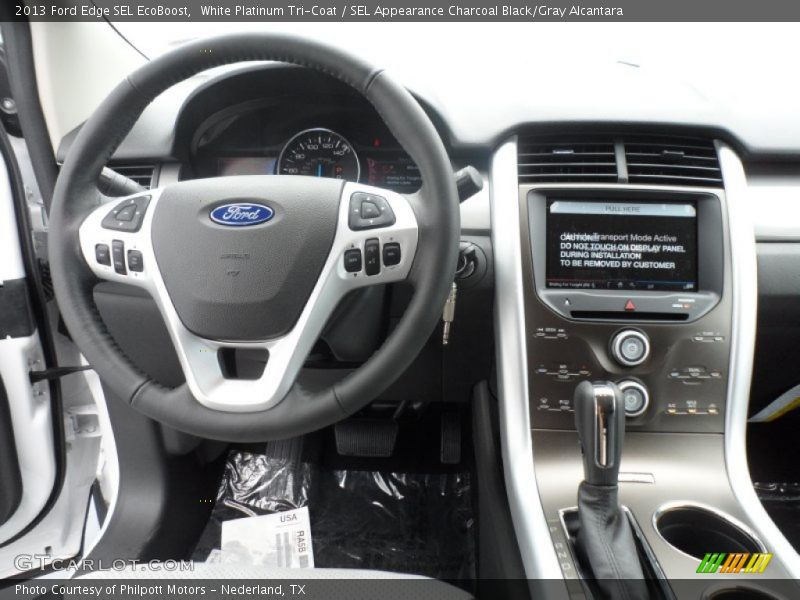 White Platinum Tri-Coat / SEL Appearance Charcoal Black/Gray Alcantara 2013 Ford Edge SEL EcoBoost