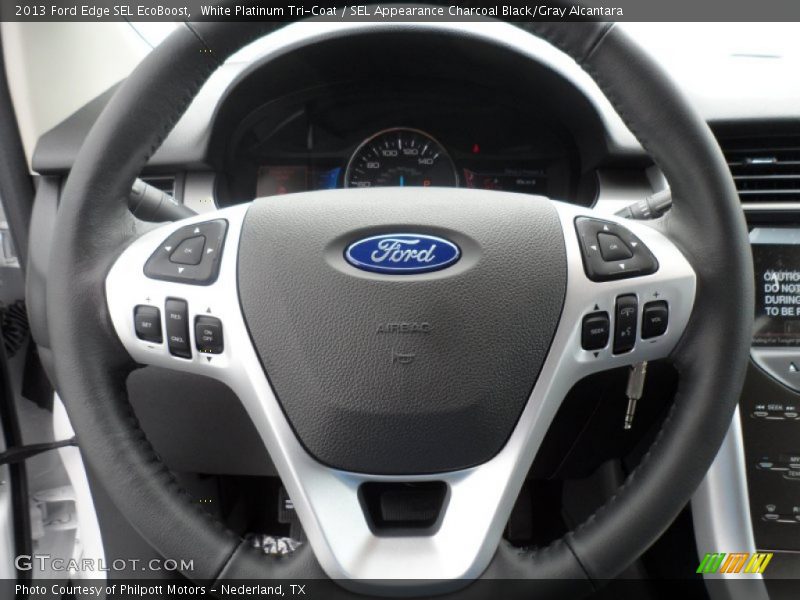 White Platinum Tri-Coat / SEL Appearance Charcoal Black/Gray Alcantara 2013 Ford Edge SEL EcoBoost