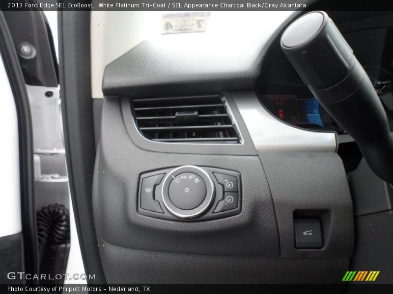 White Platinum Tri-Coat / SEL Appearance Charcoal Black/Gray Alcantara 2013 Ford Edge SEL EcoBoost