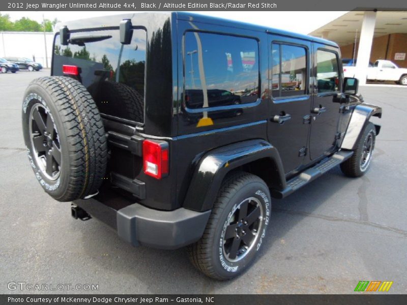 Black / Altitude Edition Black/Radar Red Stitch 2012 Jeep Wrangler Unlimited Altitude 4x4