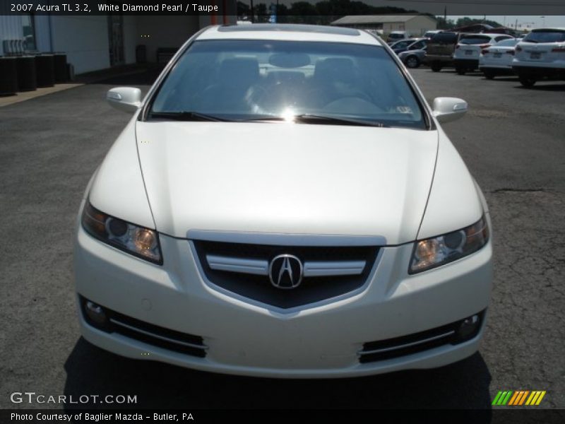 White Diamond Pearl / Taupe 2007 Acura TL 3.2