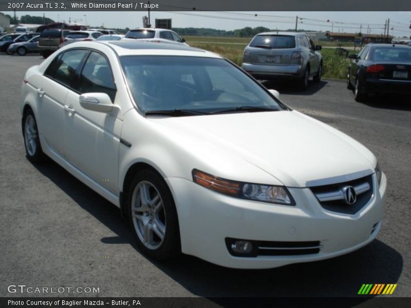 White Diamond Pearl / Taupe 2007 Acura TL 3.2