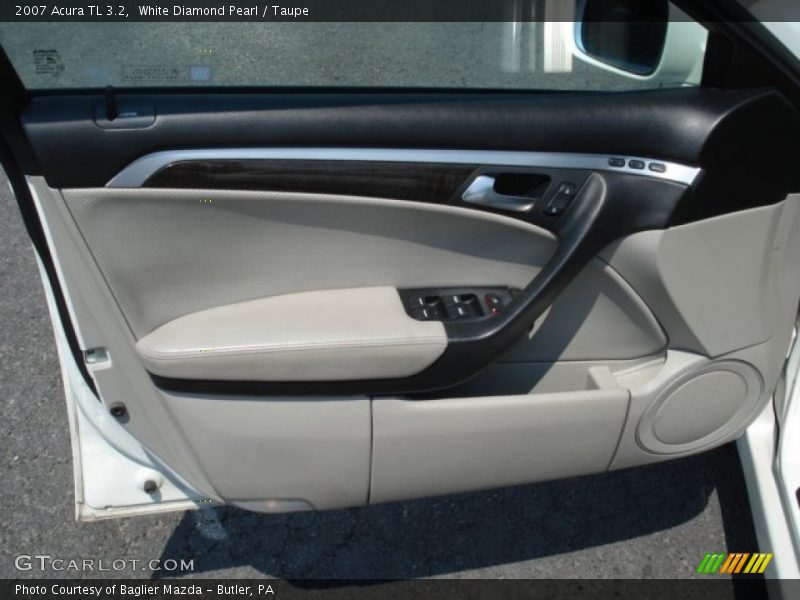 White Diamond Pearl / Taupe 2007 Acura TL 3.2