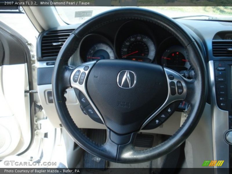 White Diamond Pearl / Taupe 2007 Acura TL 3.2