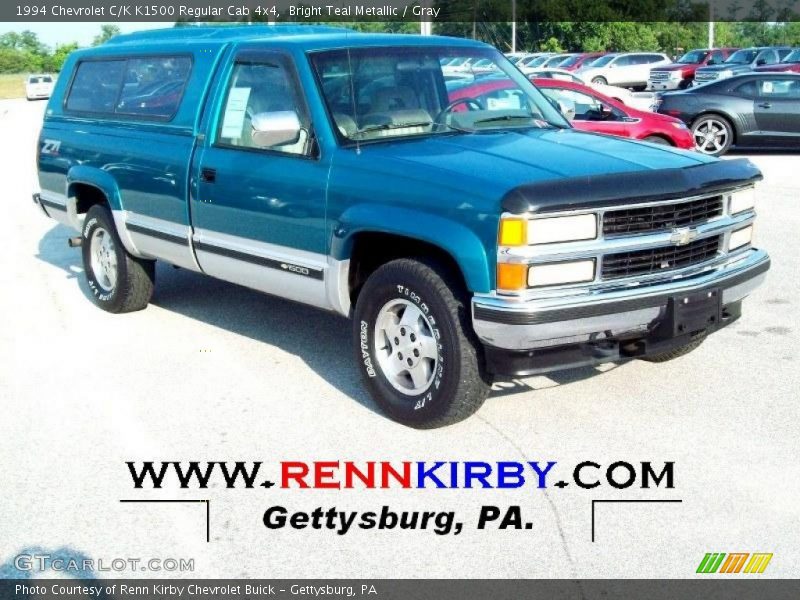 Bright Teal Metallic / Gray 1994 Chevrolet C/K K1500 Regular Cab 4x4