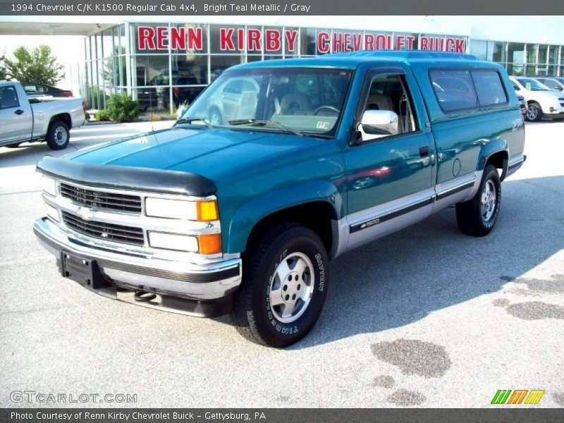 Bright Teal Metallic / Gray 1994 Chevrolet C/K K1500 Regular Cab 4x4
