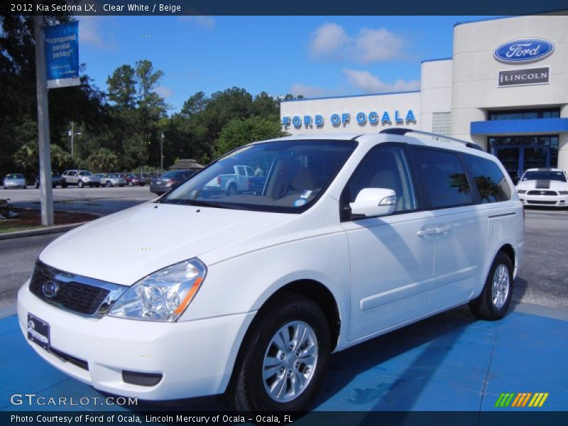 Clear White / Beige 2012 Kia Sedona LX