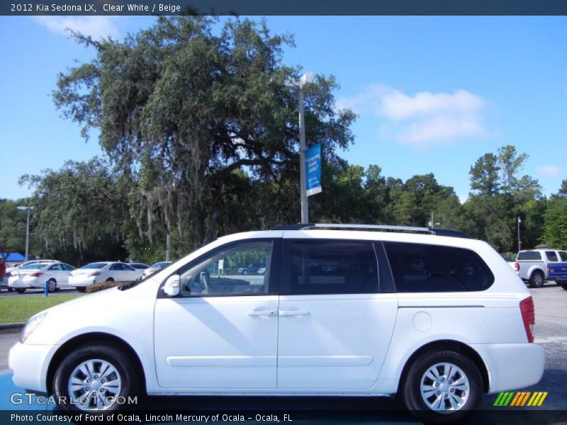 Clear White / Beige 2012 Kia Sedona LX