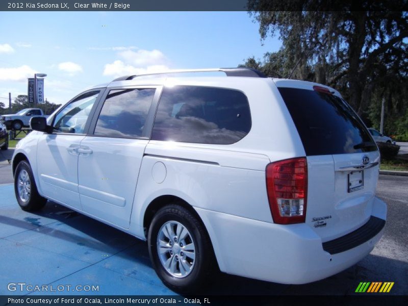 Clear White / Beige 2012 Kia Sedona LX