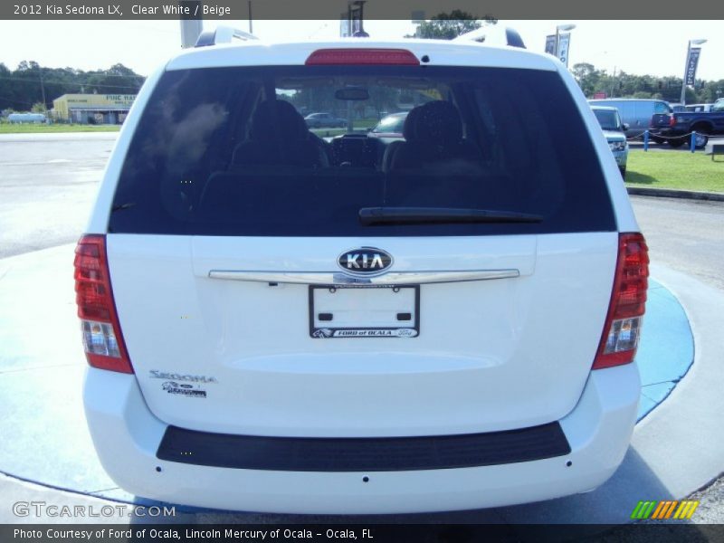 Clear White / Beige 2012 Kia Sedona LX