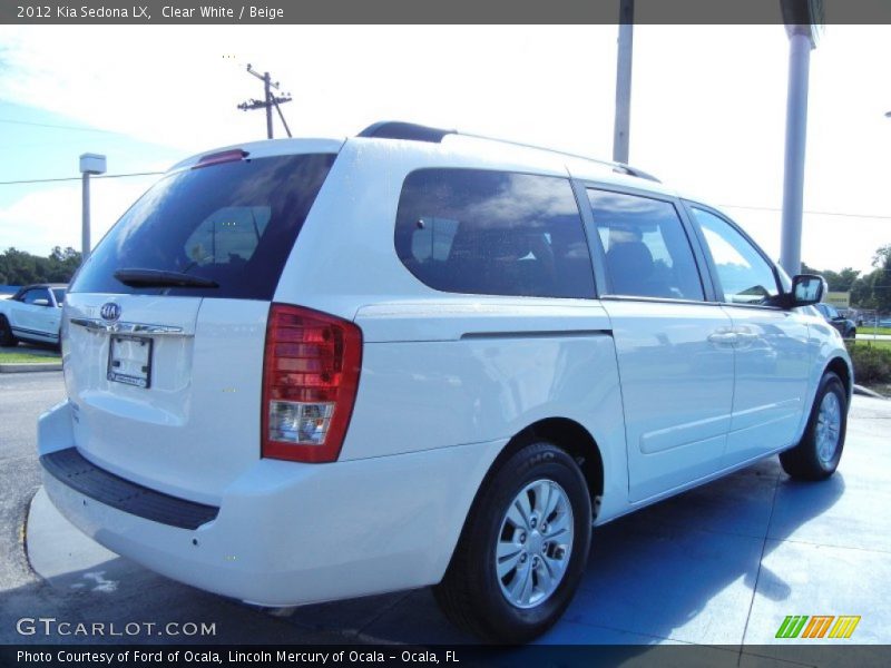 Clear White / Beige 2012 Kia Sedona LX