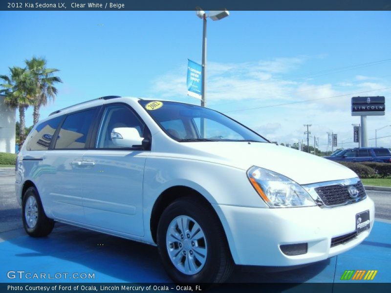 Clear White / Beige 2012 Kia Sedona LX