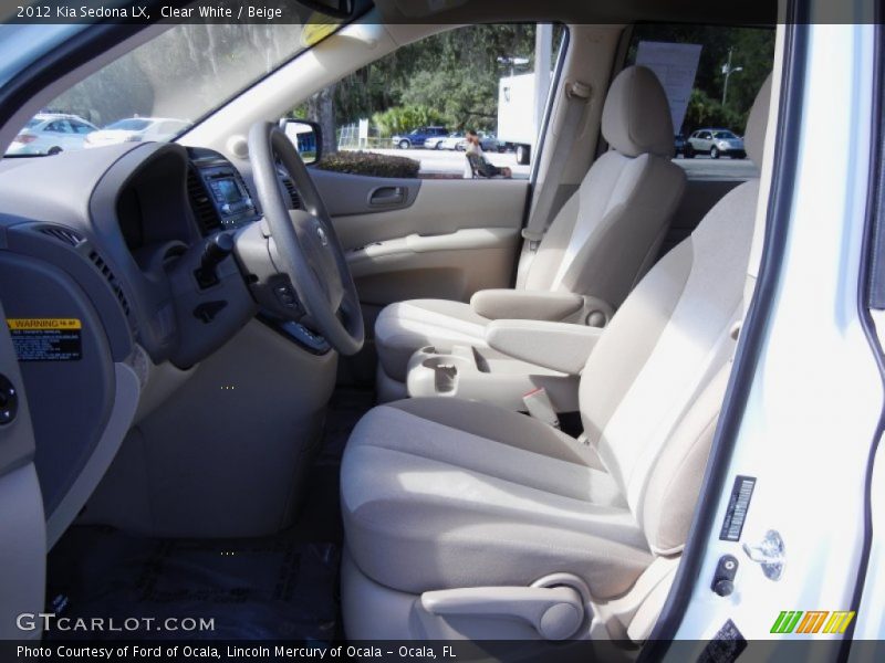 Clear White / Beige 2012 Kia Sedona LX