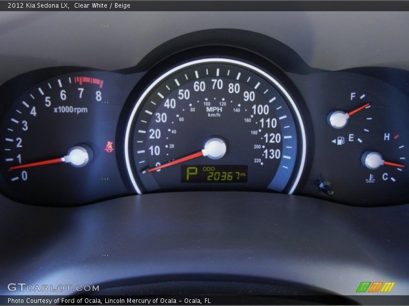 Clear White / Beige 2012 Kia Sedona LX