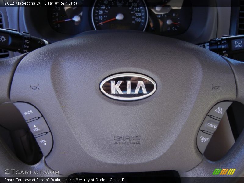 Clear White / Beige 2012 Kia Sedona LX