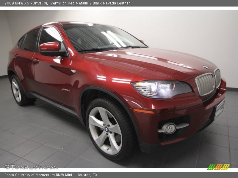 Vermilion Red Metallic / Black Nevada Leather 2009 BMW X6 xDrive50i