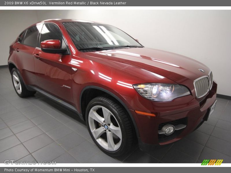 Vermilion Red Metallic / Black Nevada Leather 2009 BMW X6 xDrive50i