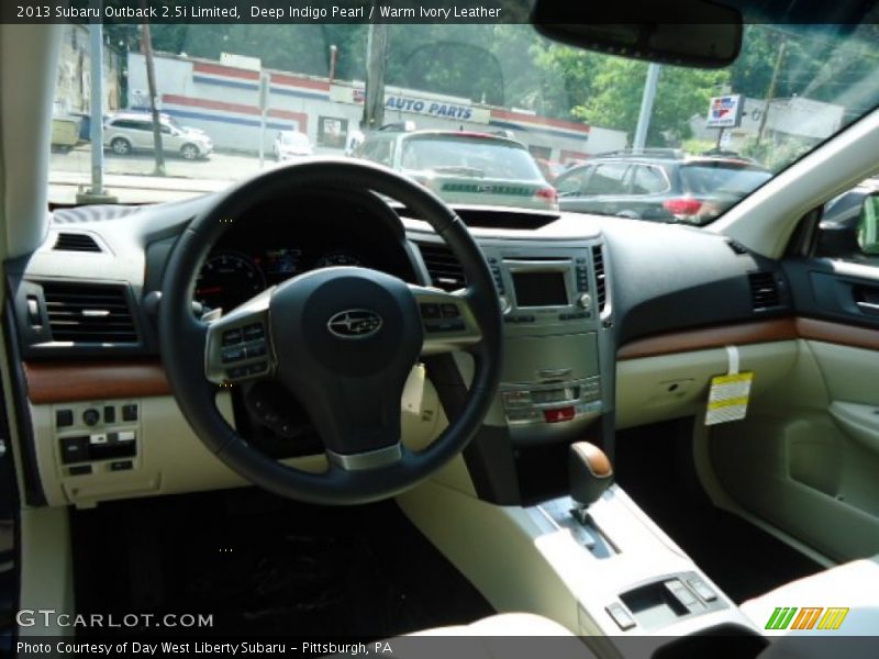 Deep Indigo Pearl / Warm Ivory Leather 2013 Subaru Outback 2.5i Limited
