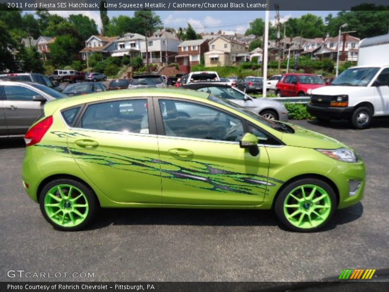 Lime Squeeze Metallic / Cashmere/Charcoal Black Leather 2011 Ford Fiesta SES Hatchback