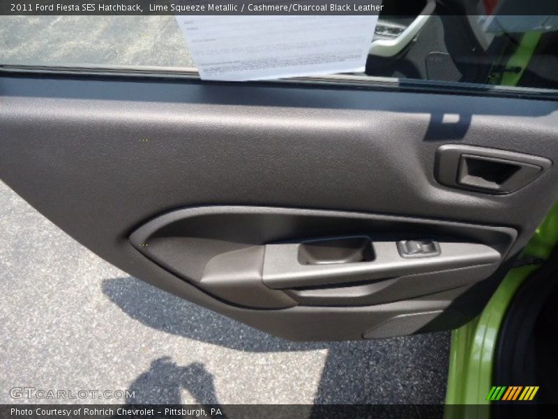 Lime Squeeze Metallic / Cashmere/Charcoal Black Leather 2011 Ford Fiesta SES Hatchback