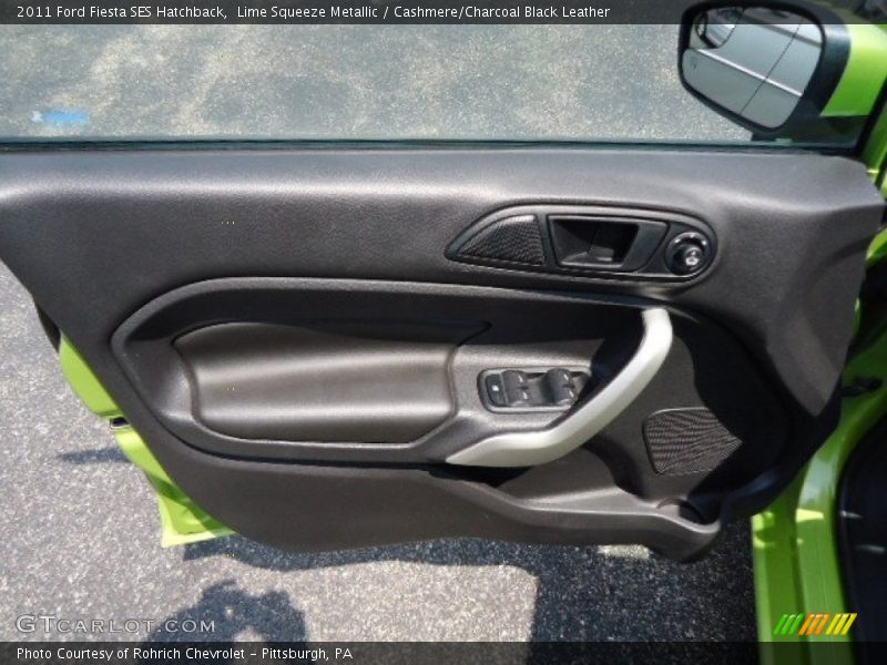 Lime Squeeze Metallic / Cashmere/Charcoal Black Leather 2011 Ford Fiesta SES Hatchback