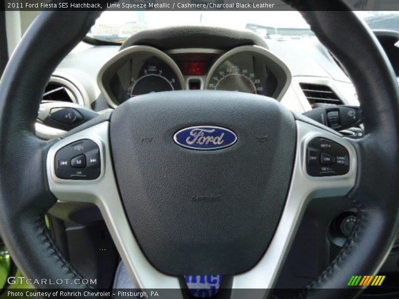 Lime Squeeze Metallic / Cashmere/Charcoal Black Leather 2011 Ford Fiesta SES Hatchback