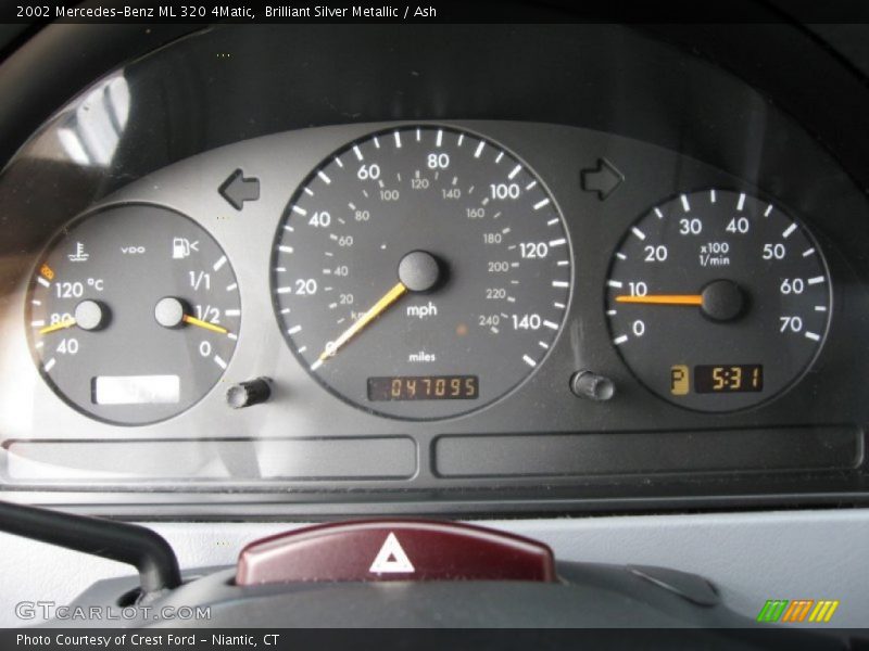 Brilliant Silver Metallic / Ash 2002 Mercedes-Benz ML 320 4Matic
