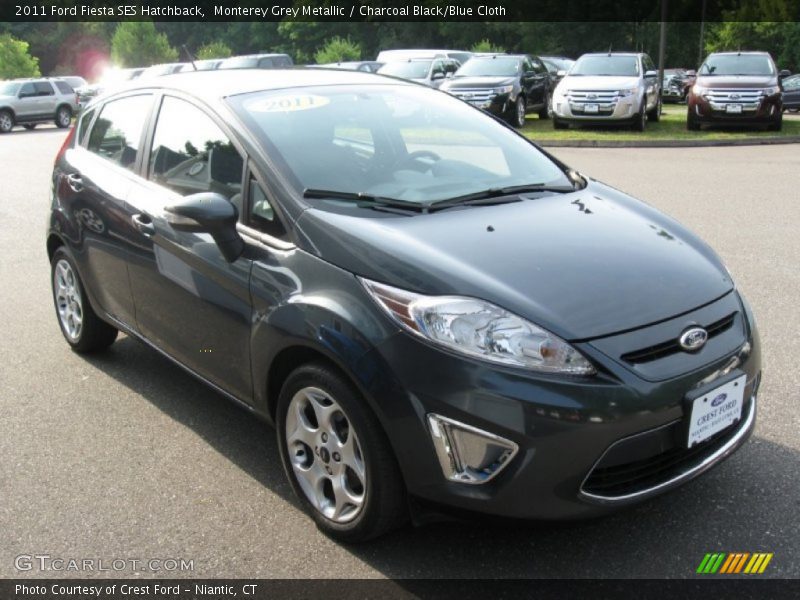 Monterey Grey Metallic / Charcoal Black/Blue Cloth 2011 Ford Fiesta SES Hatchback