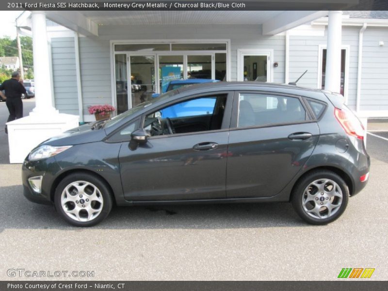 Monterey Grey Metallic / Charcoal Black/Blue Cloth 2011 Ford Fiesta SES Hatchback
