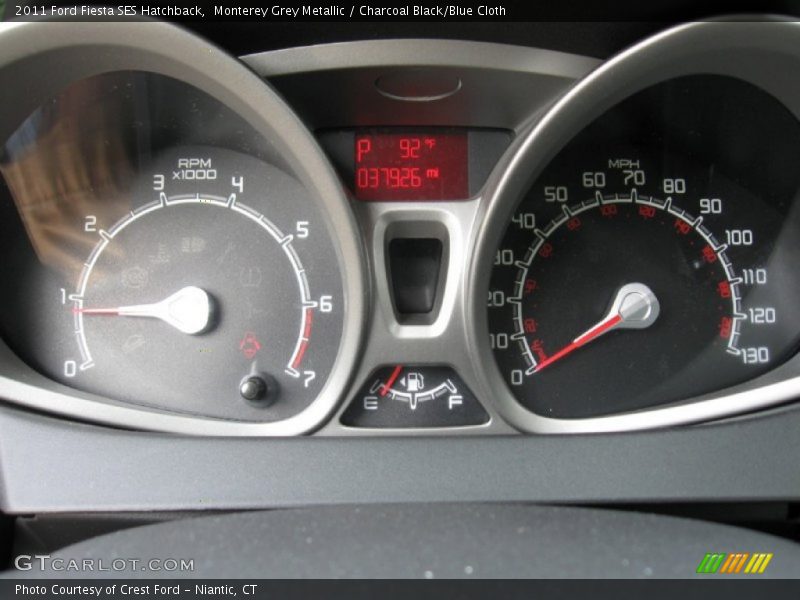 Monterey Grey Metallic / Charcoal Black/Blue Cloth 2011 Ford Fiesta SES Hatchback