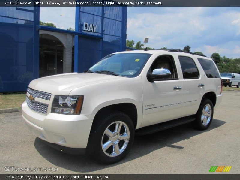 White Diamond Tricoat / Light Cashmere/Dark Cashmere 2013 Chevrolet Tahoe LTZ 4x4