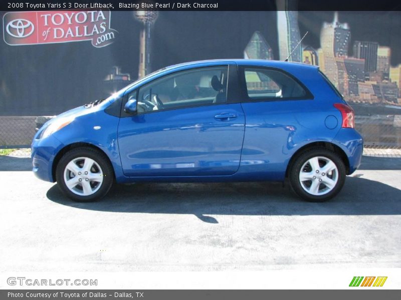 Blazing Blue Pearl / Dark Charcoal 2008 Toyota Yaris S 3 Door Liftback