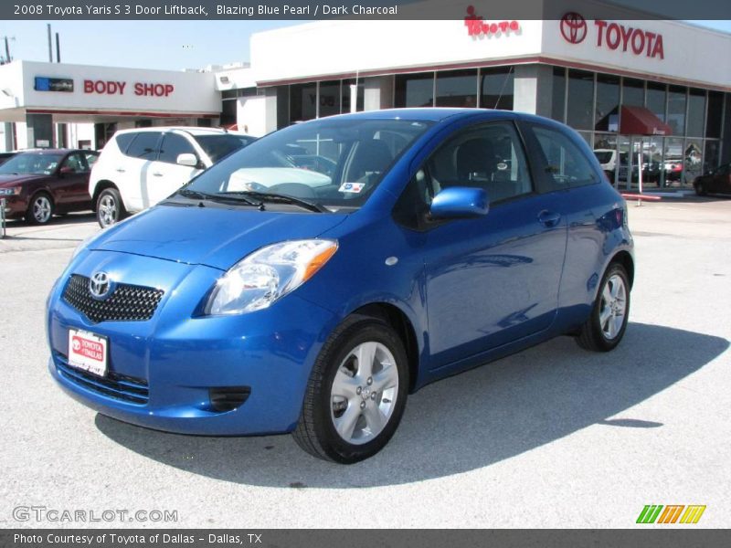 Blazing Blue Pearl / Dark Charcoal 2008 Toyota Yaris S 3 Door Liftback