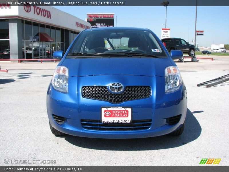 Blazing Blue Pearl / Dark Charcoal 2008 Toyota Yaris S 3 Door Liftback