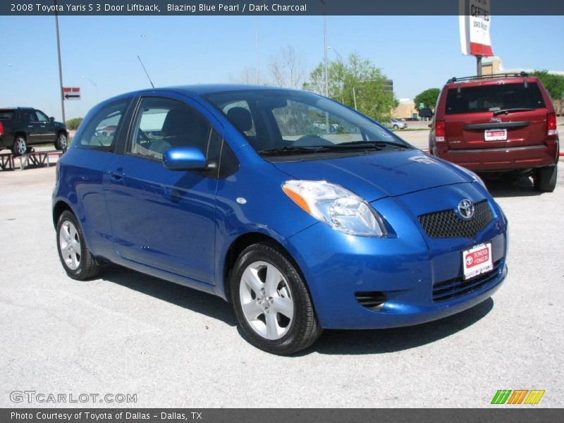 Blazing Blue Pearl / Dark Charcoal 2008 Toyota Yaris S 3 Door Liftback