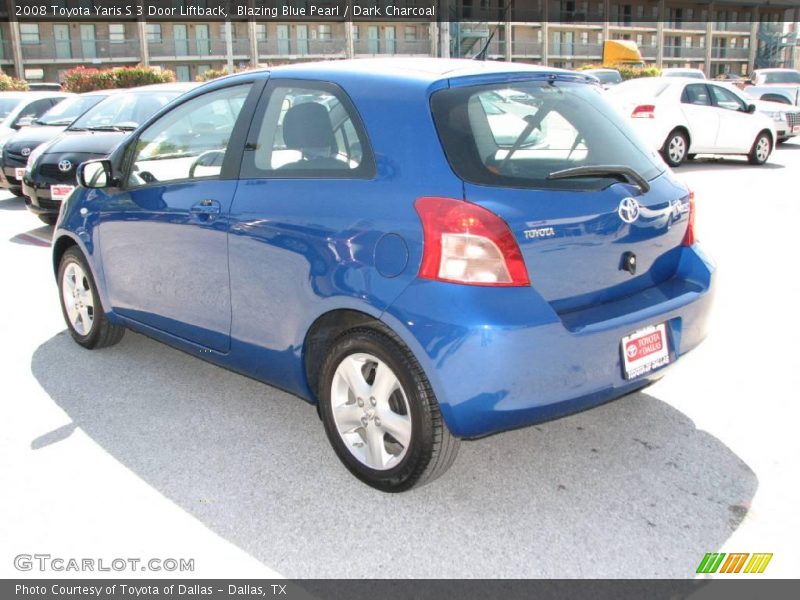 Blazing Blue Pearl / Dark Charcoal 2008 Toyota Yaris S 3 Door Liftback
