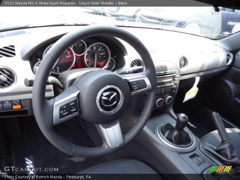 Liquid Silver Metallic / Black 2012 Mazda MX-5 Miata Sport Roadster