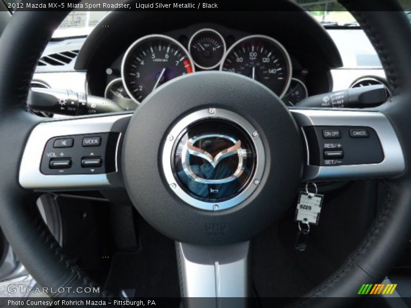 Liquid Silver Metallic / Black 2012 Mazda MX-5 Miata Sport Roadster
