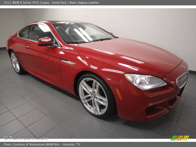 Imola Red / Black Nappa Leather 2012 BMW 6 Series 650i Coupe