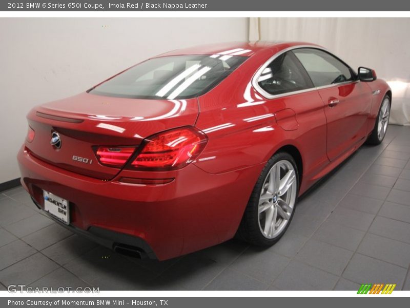 Imola Red / Black Nappa Leather 2012 BMW 6 Series 650i Coupe