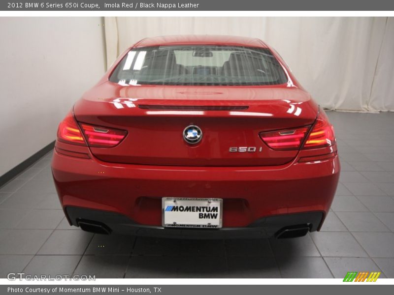 Imola Red / Black Nappa Leather 2012 BMW 6 Series 650i Coupe