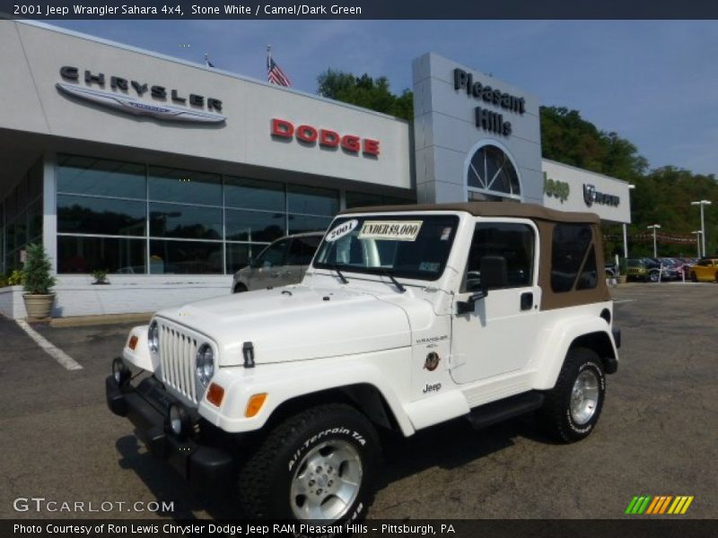 Stone White / Camel/Dark Green 2001 Jeep Wrangler Sahara 4x4