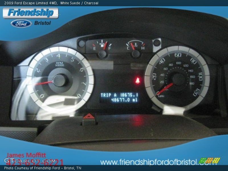 White Suede / Charcoal 2009 Ford Escape Limited 4WD