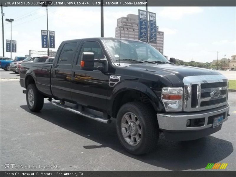 Black Clearcoat / Ebony Leather 2009 Ford F350 Super Duty Lariat Crew Cab 4x4