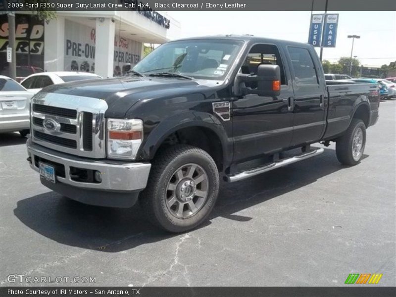 Black Clearcoat / Ebony Leather 2009 Ford F350 Super Duty Lariat Crew Cab 4x4
