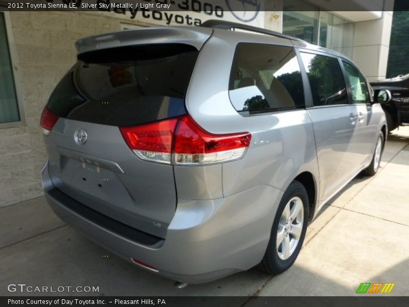 Silver Sky Metallic / Light Gray 2012 Toyota Sienna LE